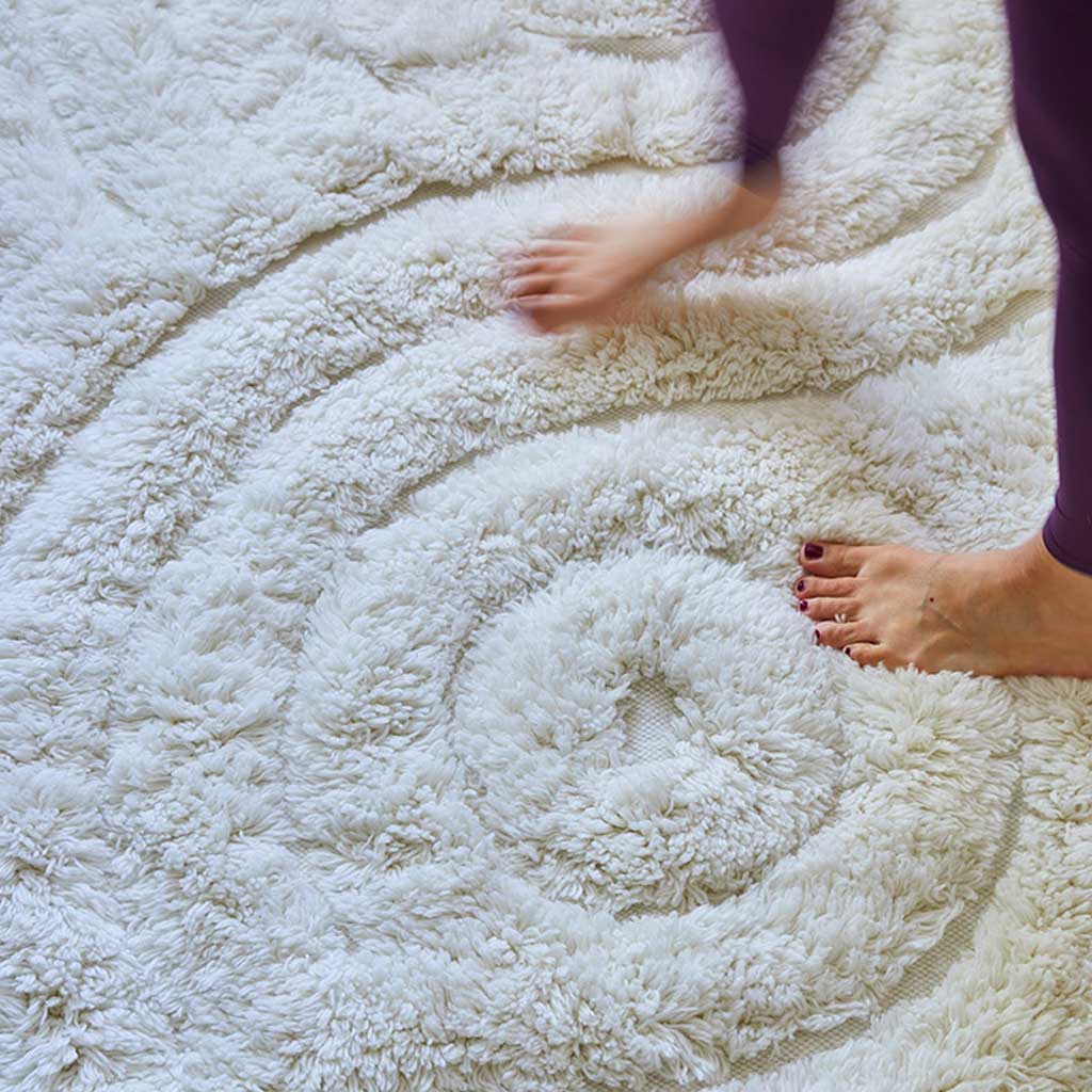 Swirl Shaggy Woolen Gulvtæppe - Liv Interior