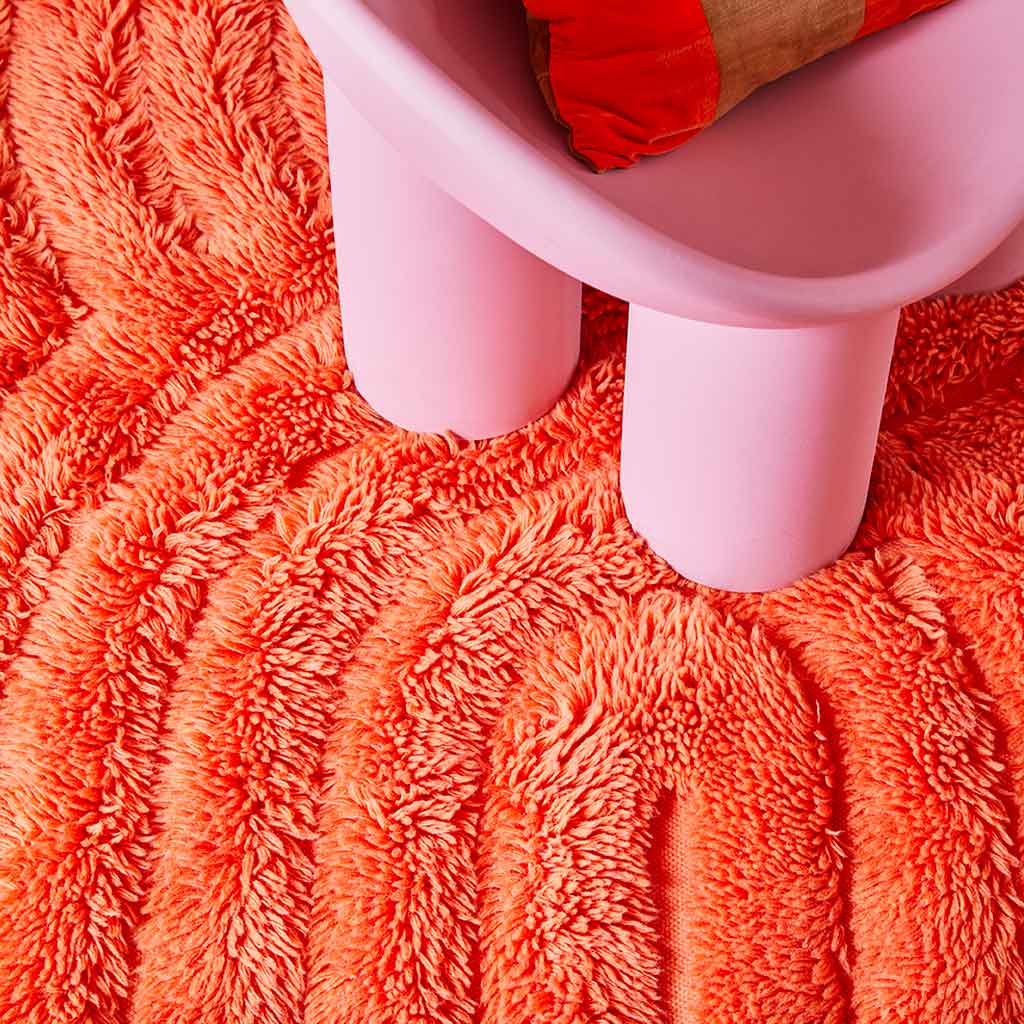Swirl Shaggy Woolen Gulvtæppe - Liv Interior
