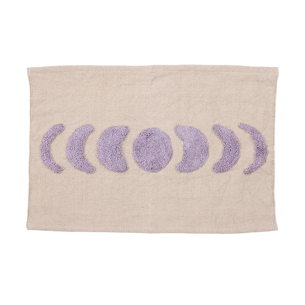 Luna Cotton Bademåtte - Natural/lilac, Oekotex - 55x80 - Liv Interior