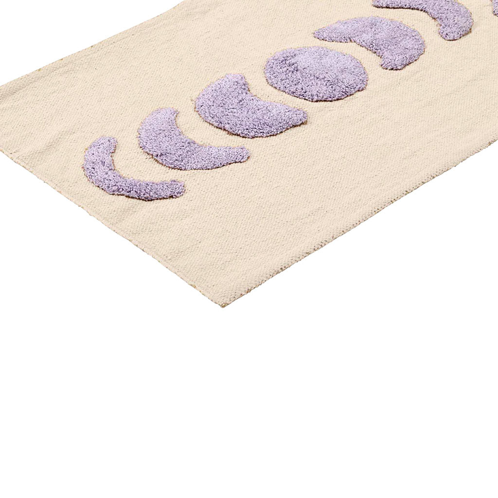 Luna Cotton Bademåtte - Natural/lilac, Oekotex - 55x80 - Liv Interior