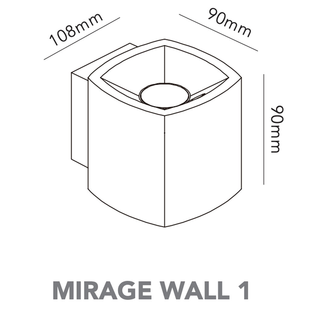 Mirage W1 Væglampe - Titanium - Light Point