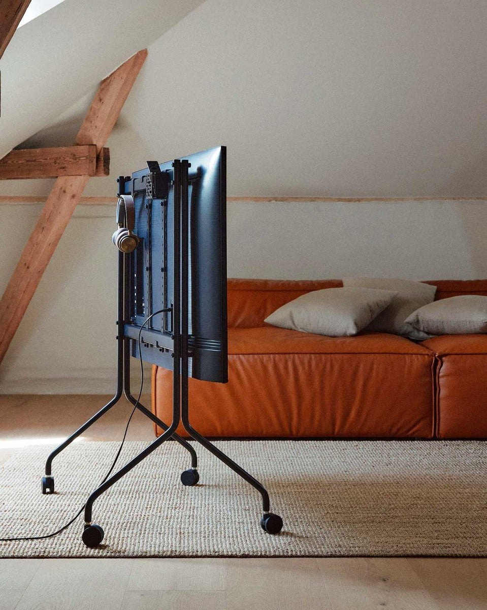 Moon Rollin' TV Stander - Charcoal - Pedestal
