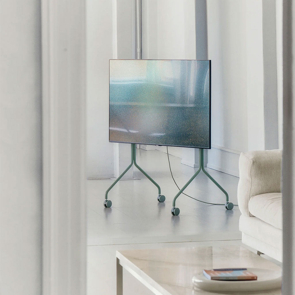 Moon Rollin' TV Stander - Mossy Green - Pedestal
