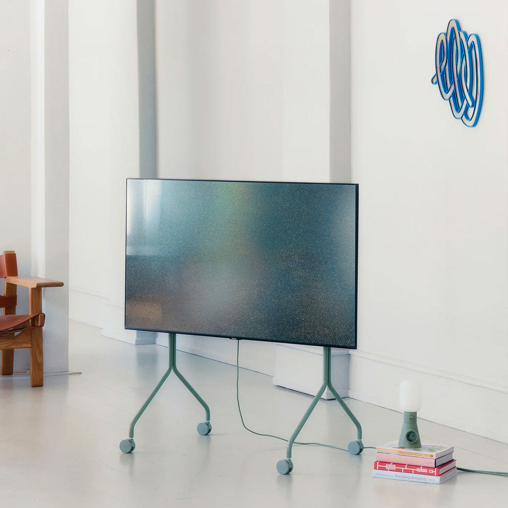Moon Rollin' TV Stander - Mossy Green - Pedestal