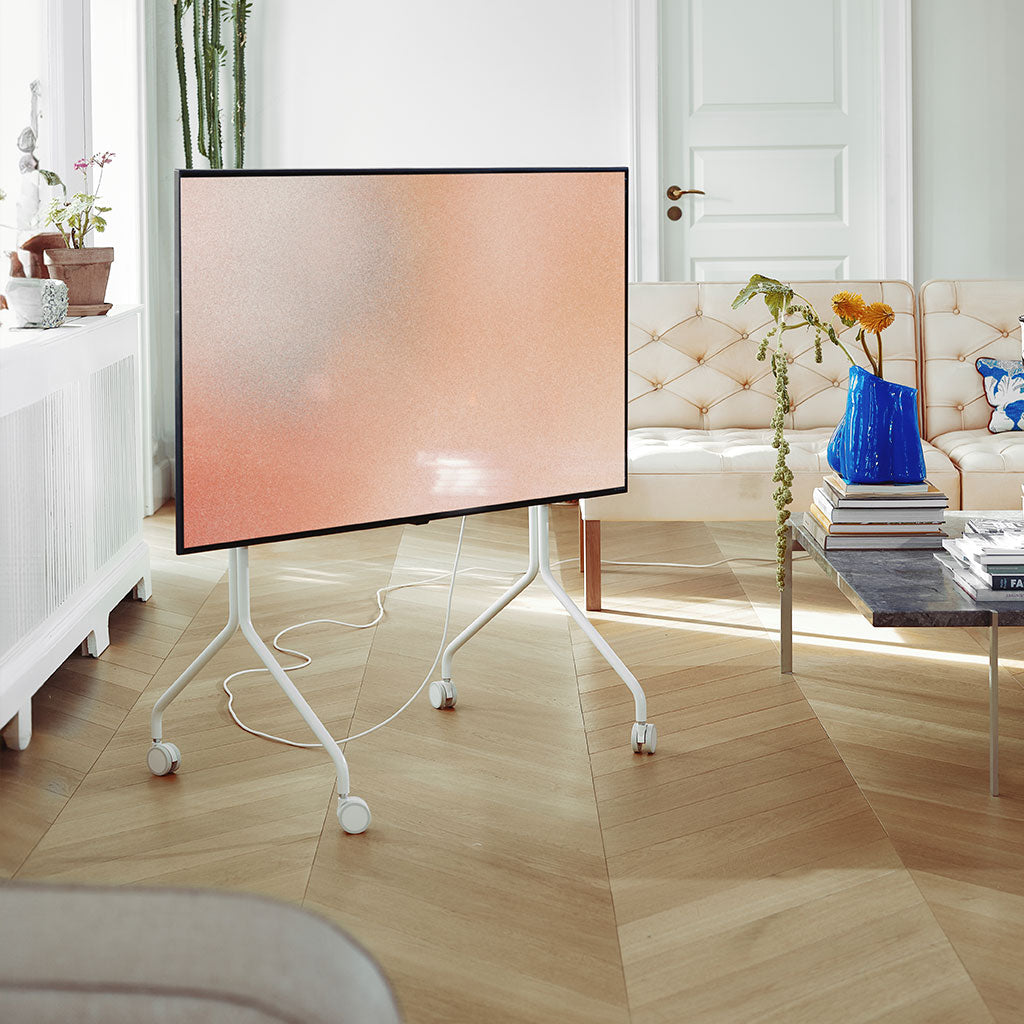 Moon Rollin' TV Stander - Pearl - Pedestal