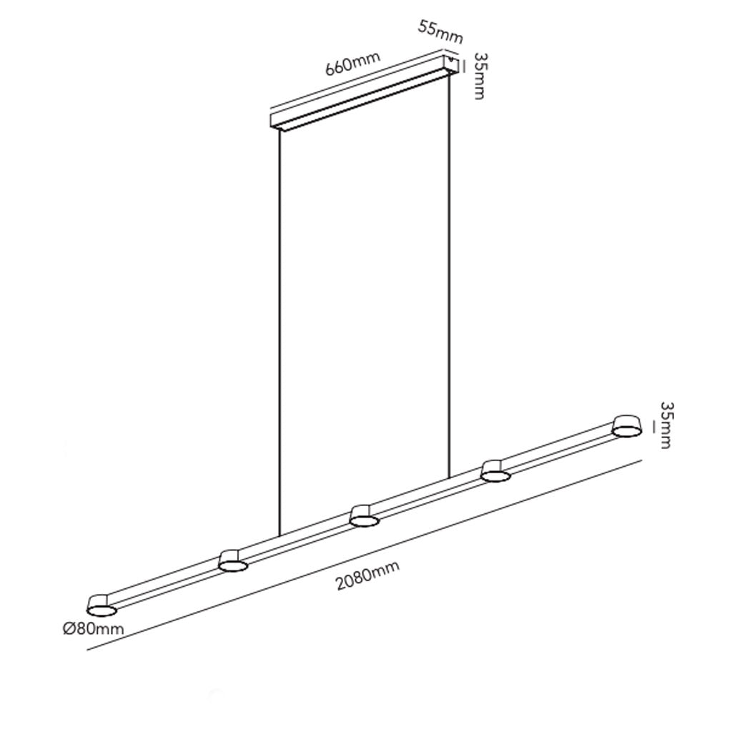 Optic Linear L2000 pendel - Titanium - Light Point