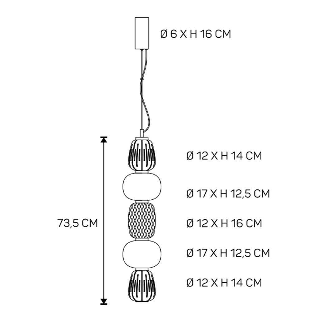 Pearl 5 Pendel - Røget/Grå - Loom Design