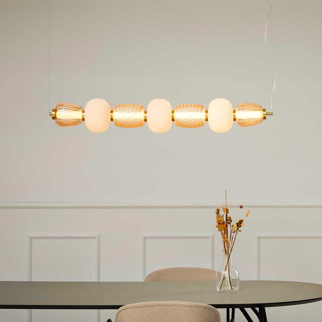 Pearl 7 Pendel - Amber/Guld - Loom Design