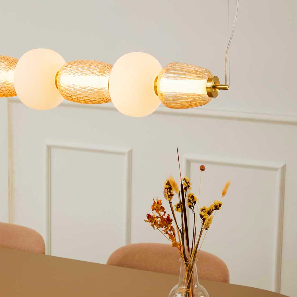 Pearl 7 Pendel - Amber/Guld - Loom Design
