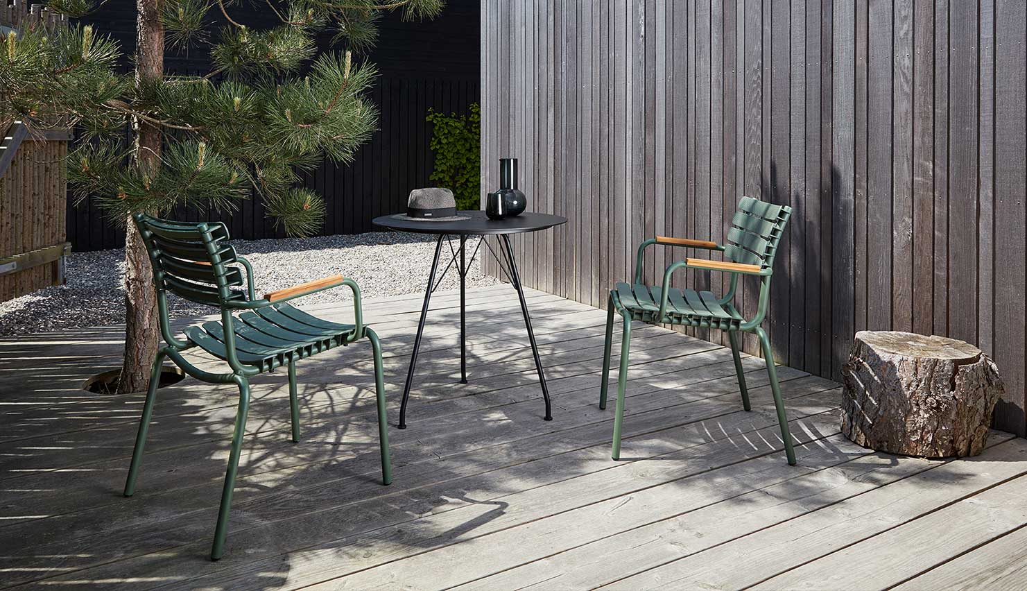 ReClips Dining chair - Bamboo/Olive green - HOUE