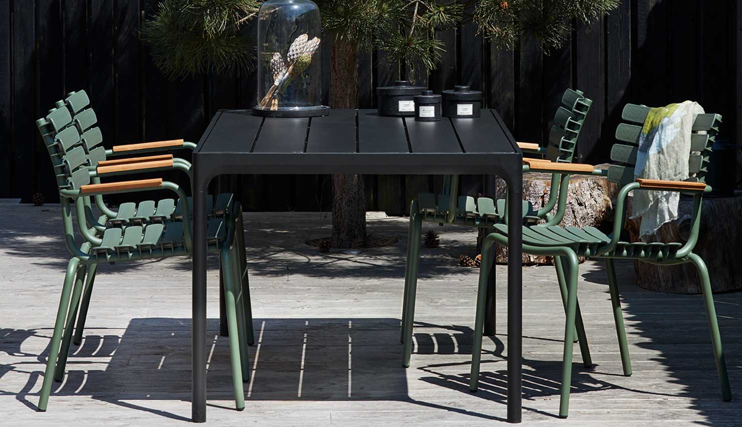 ReClips Dining chair - Bamboo/Olive green - HOUE
