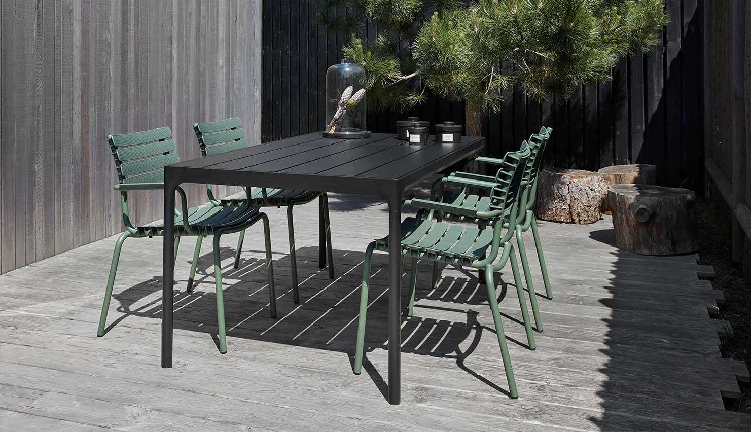 ReClips Dining chair - Bamboo/Olive green - HOUE