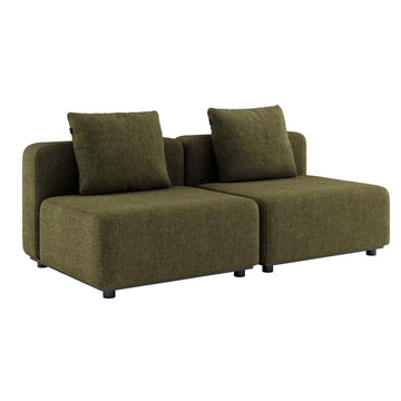 Cobana Lounge Sofa - 3 pers. u/arm. inkl. puder - Kirra Olive - SACKit