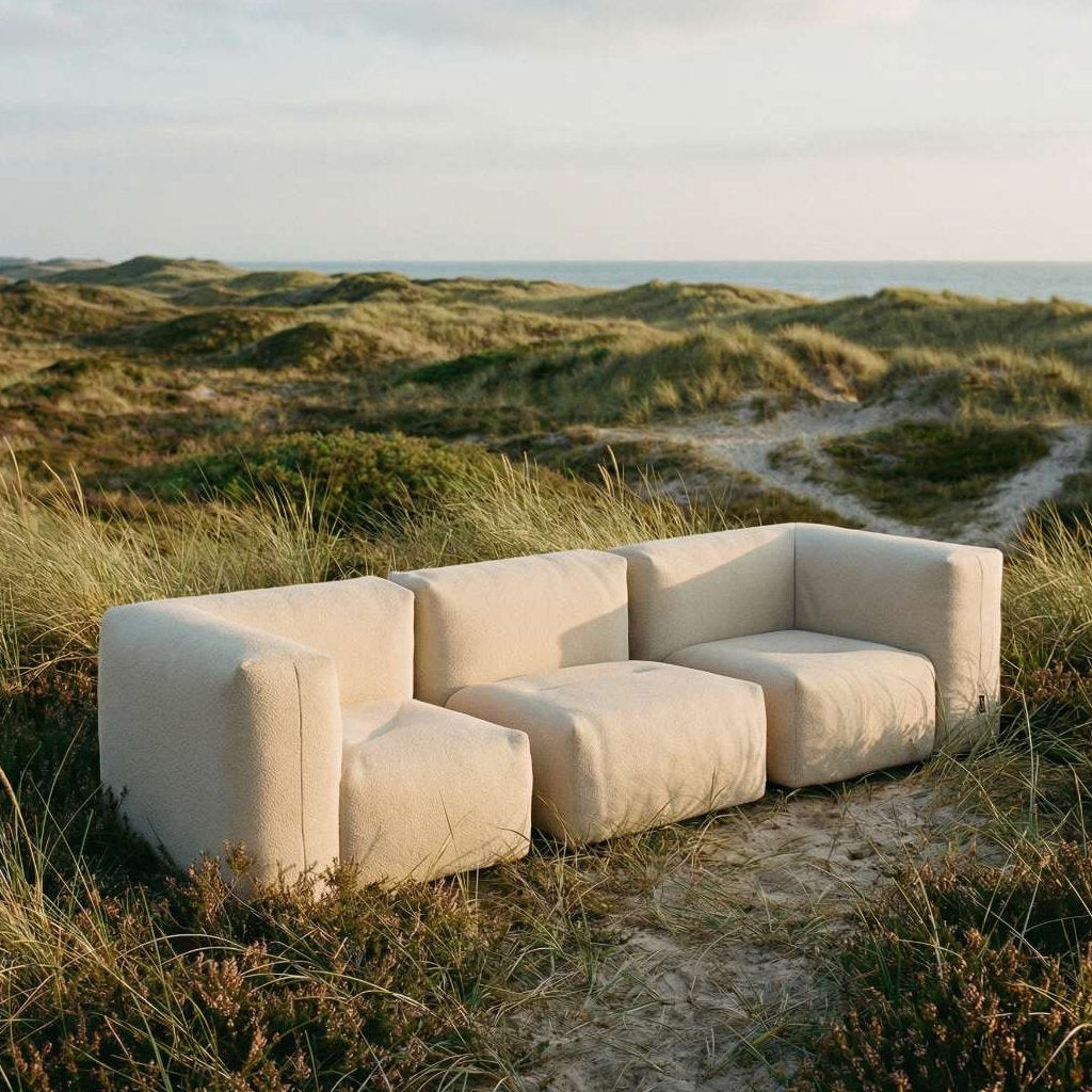 Soft Udendørs Sofa - 3 Pers. - Boucle Beige - SACKit