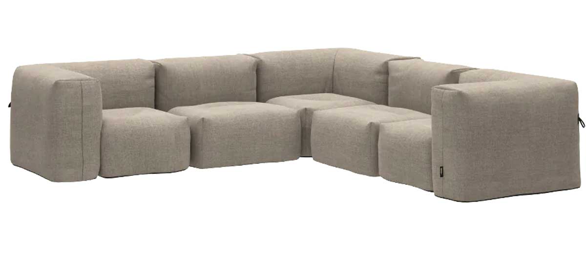 Soft Udendørs Sofa - 5 Pers. hjørnesofa - Kirra Sand - SACKit