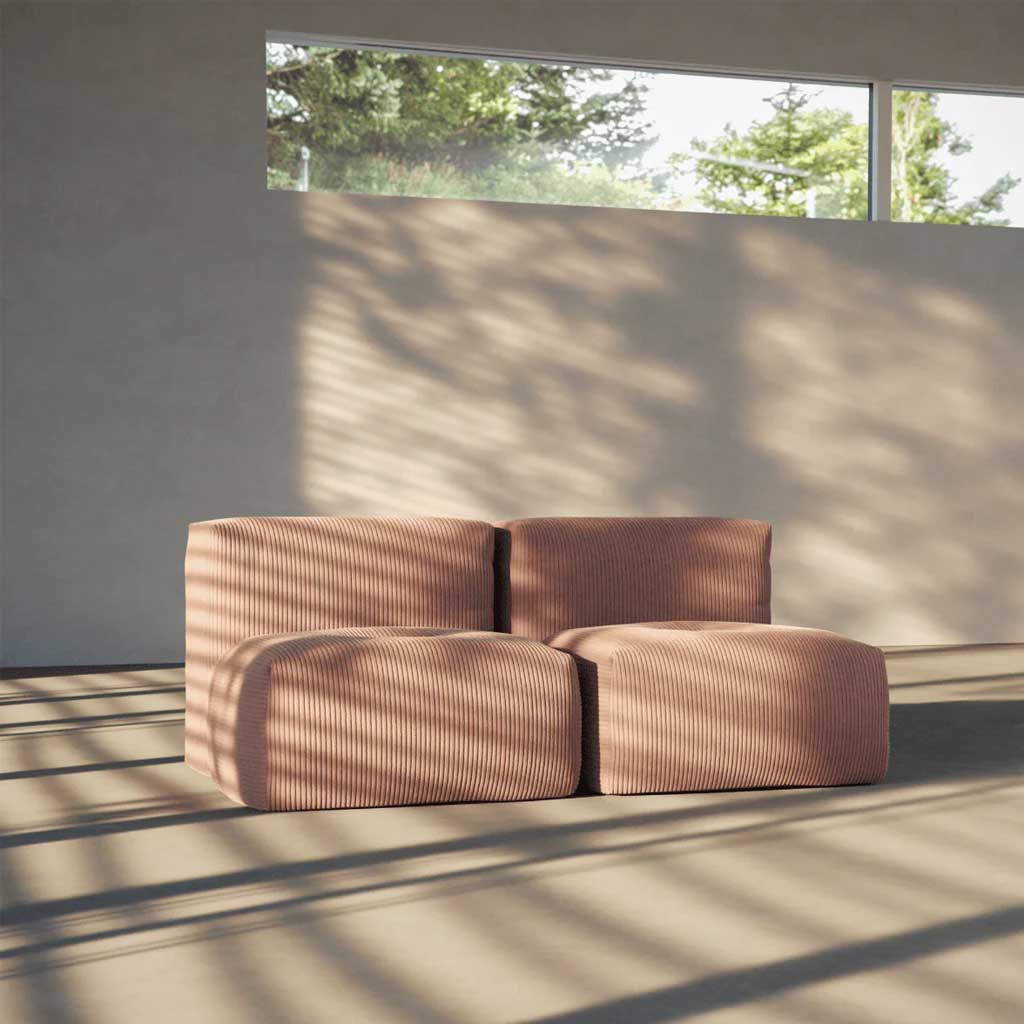 Soft Sofa Indoor - 2 Seater - Corduroy Rose - SACKit