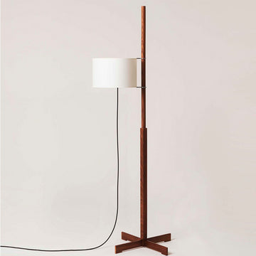 TMM Gulvlampe Valnød/Hvid skærm - Santa & Cole