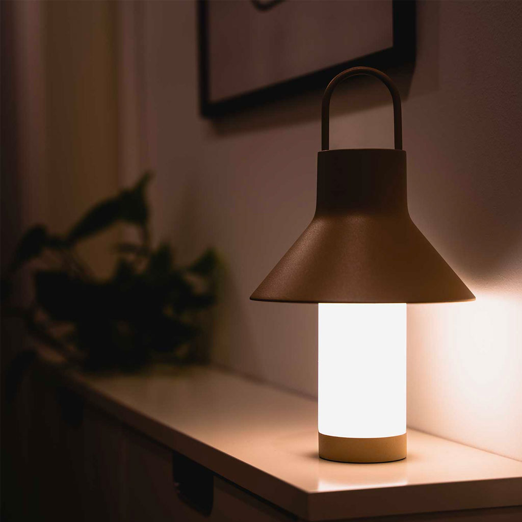 Shadow Batteri Bordlampe - Small - Gråbeige - Loom Design