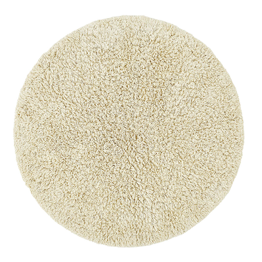 Shaggy Cotton Tæppe - Cream, Oekotex - Ø130 - Liv Interior