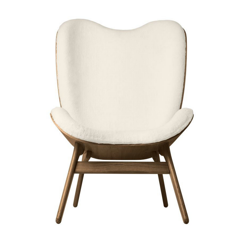 A Conversation Piece Tall Lænestol - Dark Oak / Teddy White - H: 106 cm - Umage