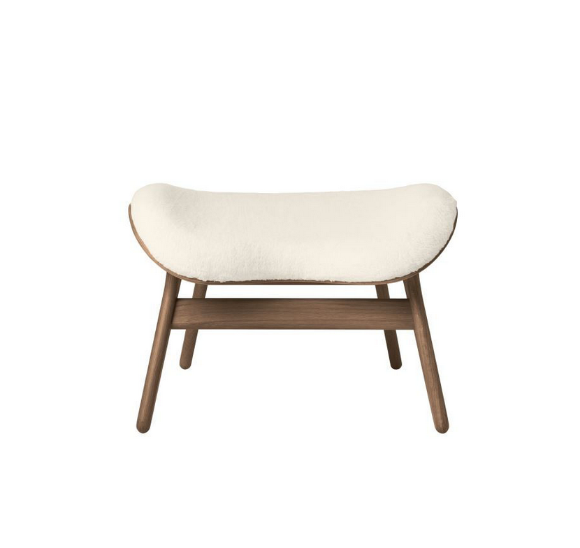 A Conversation Piece Ottoman - Dark Oak/Teddy White - H: 43 cm - Umage