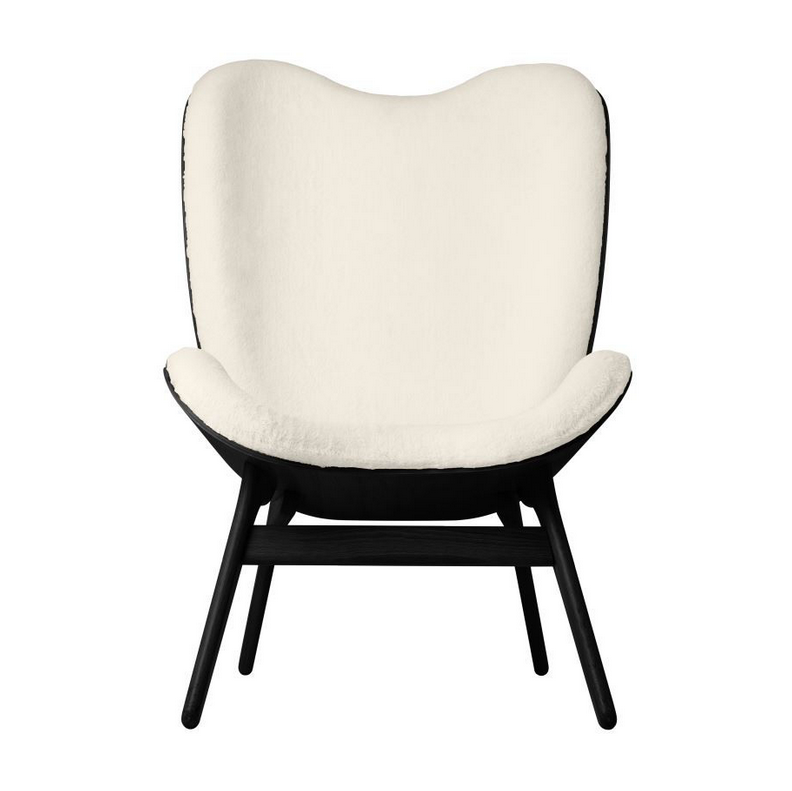 A Conversation Piece Tall Lænestol - Black Oak / Teddy White - H: 106 cm - Umage