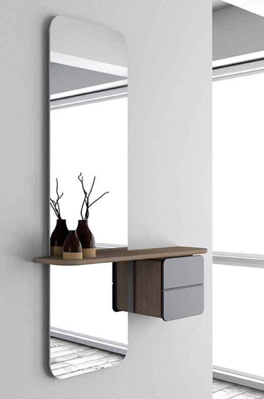 One More Look Spejl - Oak/Pearl White - H: 118 cm - Umage