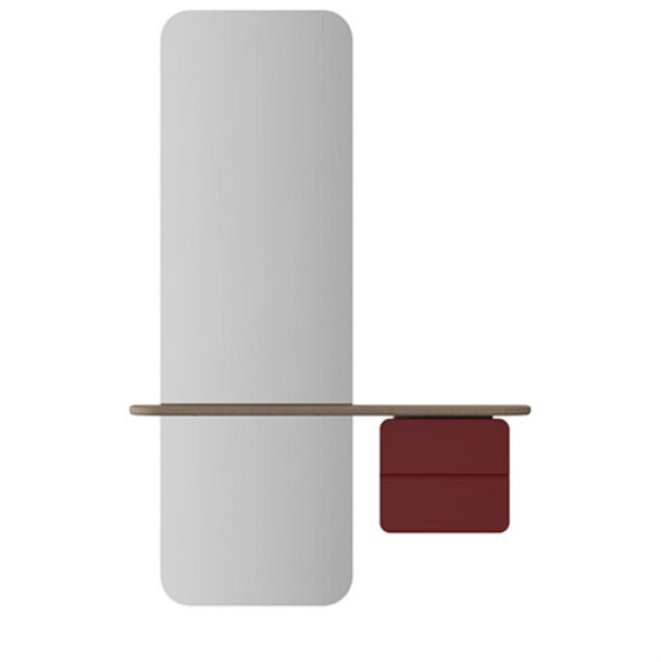 One More Look Spejl - Oak/Ruby Red - H: 118 cm - Umage