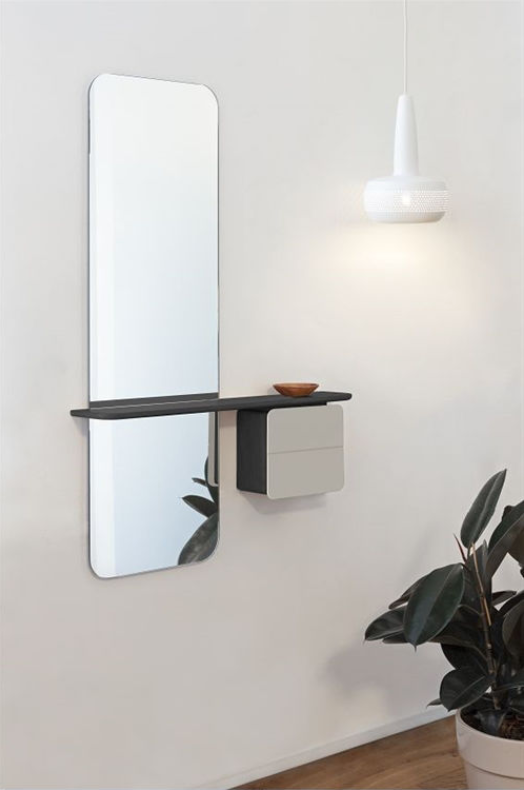One More Look Spejl - Dark Oak/Saffron Yellow - H: 118 cm - Umage