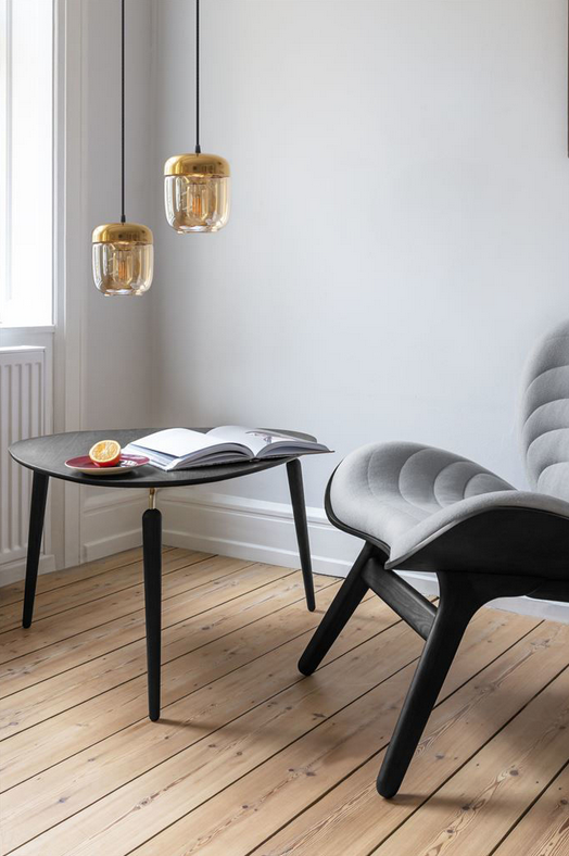 Hang Out Sofabord - Black Oak/Brass - H: 49 cm - Umage