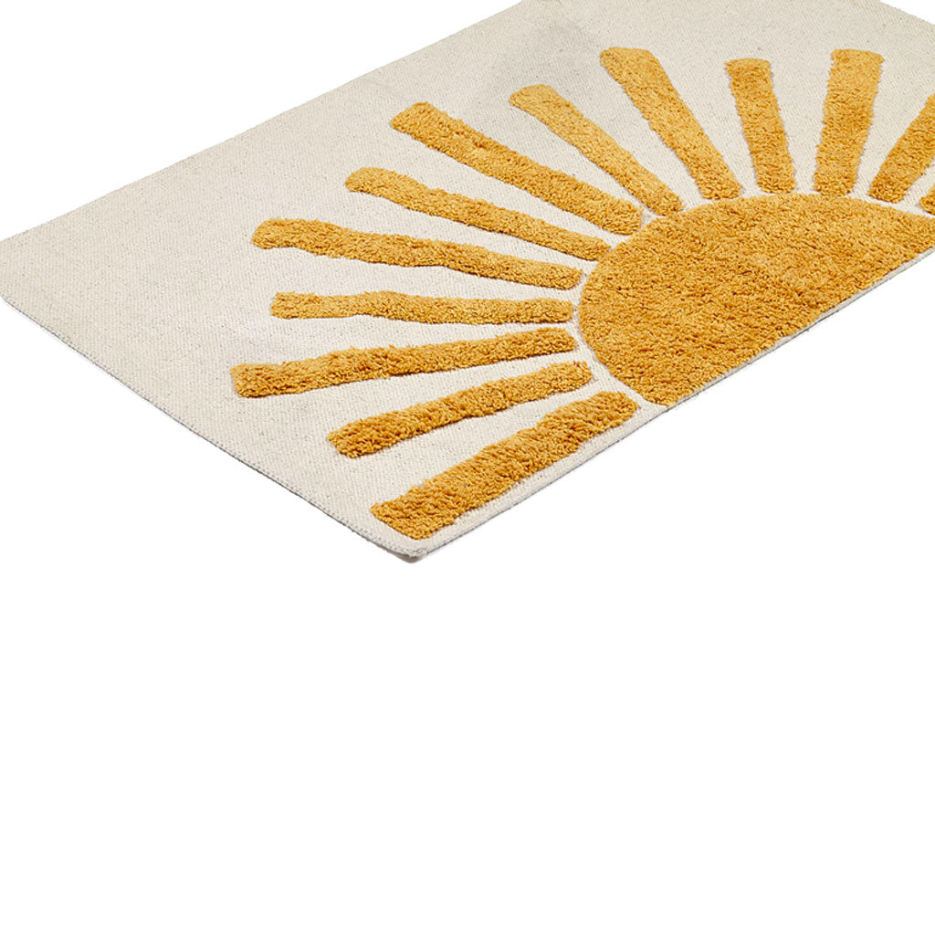 Sun Cotton Bademåtte - Shaggy, Oekotex, HONEY/nat - 60x90 - Liv Interior