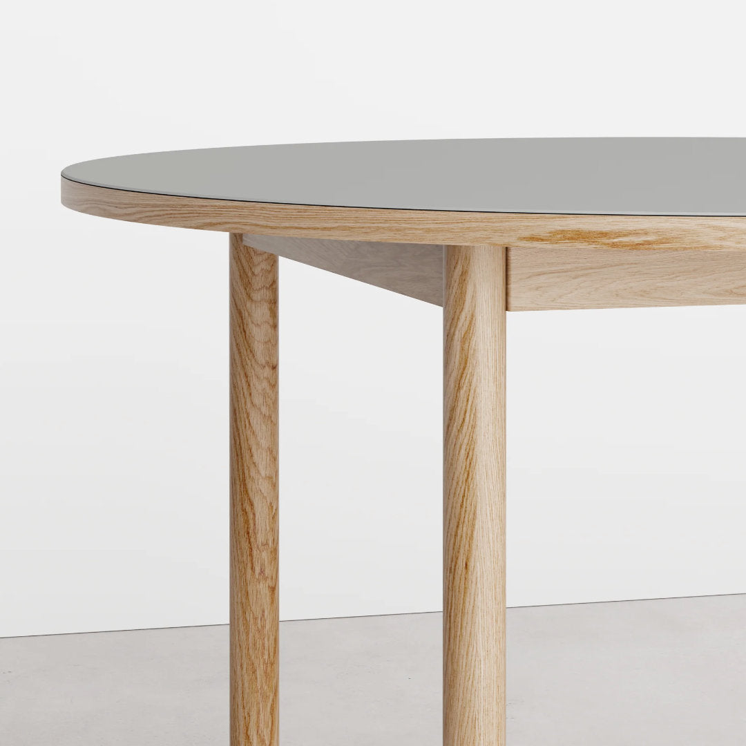 Essential Oak spisebord - Ø120 - Grå - Tablelab