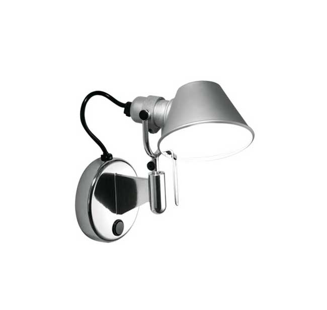 Tolomeo micro faretto m/afbryder incl vægbeslag (Aluminum) - Artemide