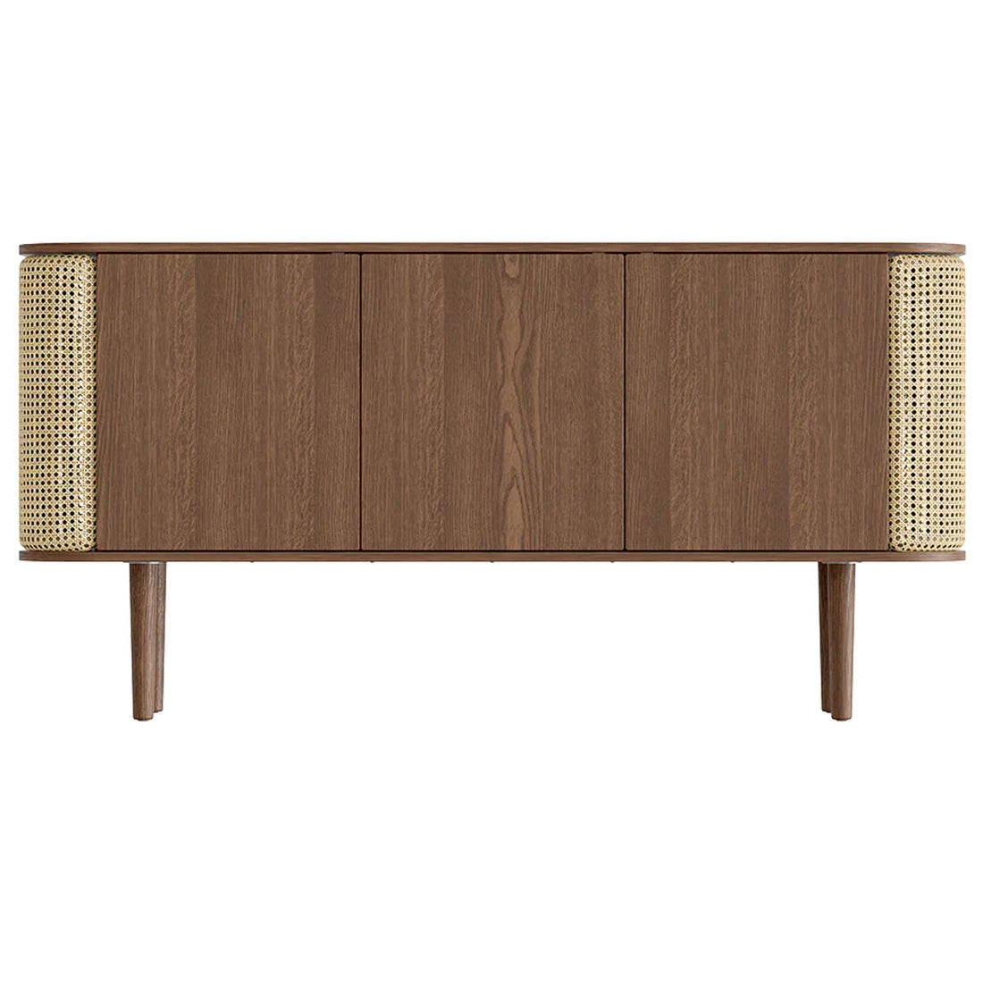 Treasures 3-Dørs Skab - Dark Oak / Venetian Cane - 150x75x43 - Umage