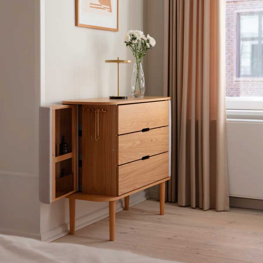 Treasures Kommode - 109.2x93x43 - Oak / White Sands - Umage