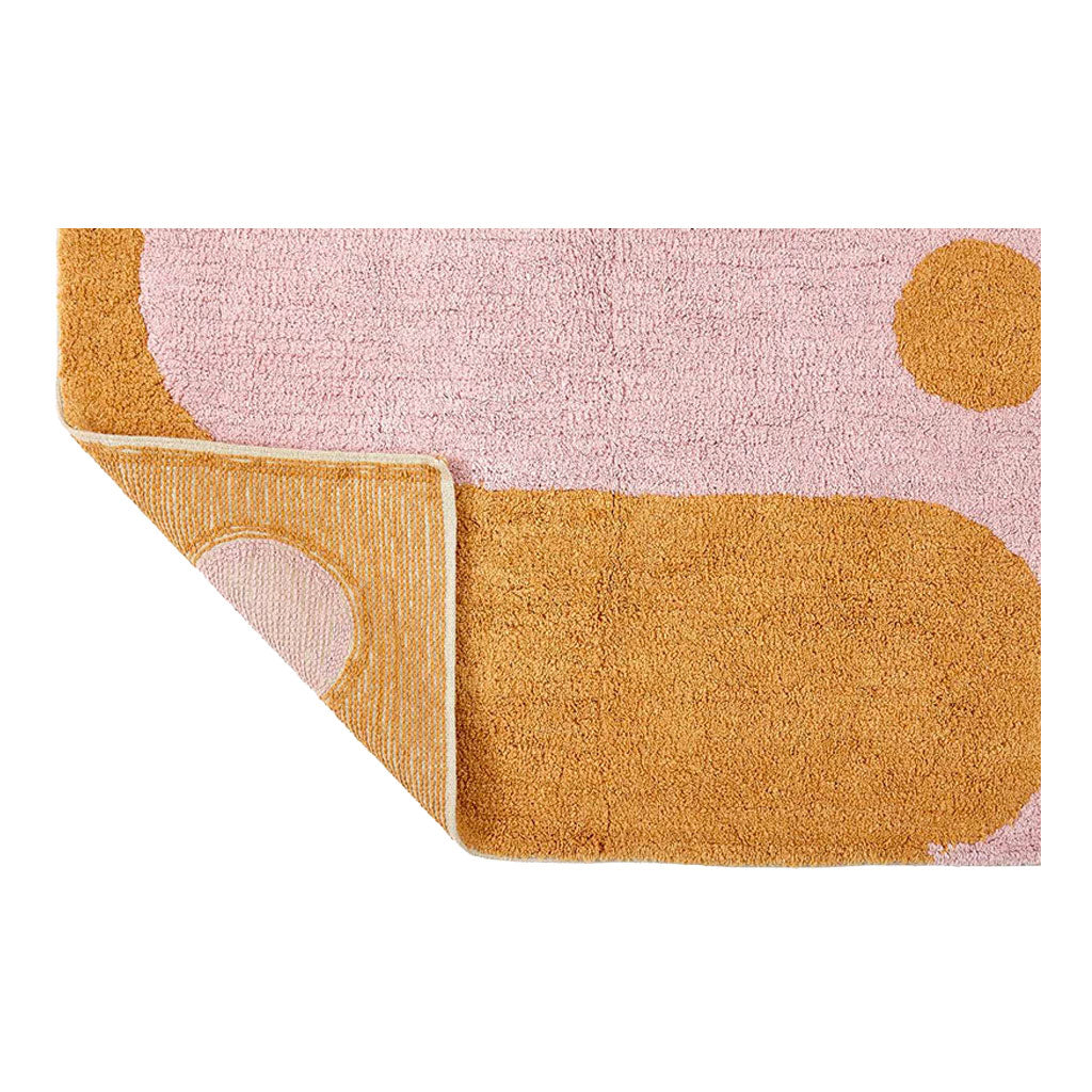 Yinyang Cotton Bademåtte - Orange/pink, Oekotex - 60x90 - Liv Interior