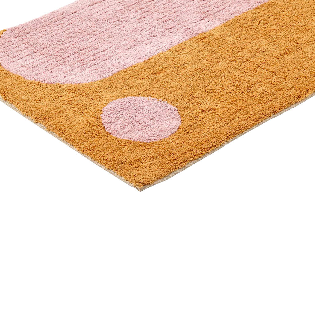 Yinyang Cotton Bademåtte - Orange/pink, Oekotex - 60x90 - Liv Interior